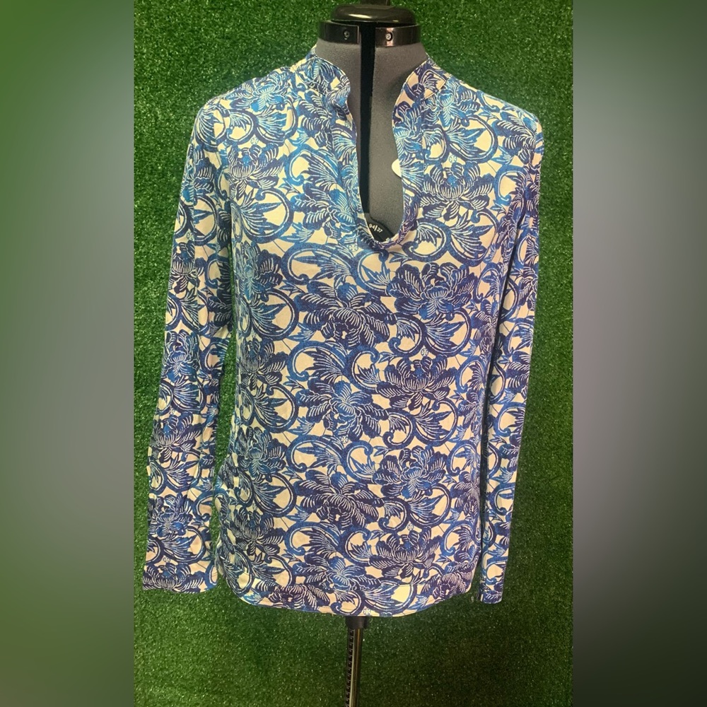 Tory Burch Silky Floral Blouse sz S (329) - Picture 2 of 4
